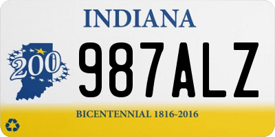 IN license plate 987ALZ
