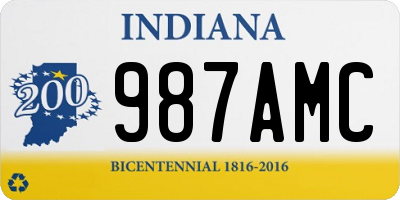 IN license plate 987AMC