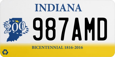 IN license plate 987AMD