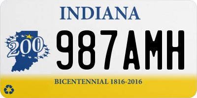 IN license plate 987AMH