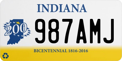 IN license plate 987AMJ