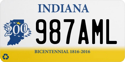 IN license plate 987AML