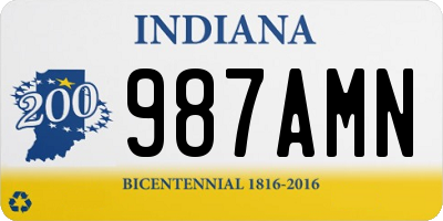 IN license plate 987AMN