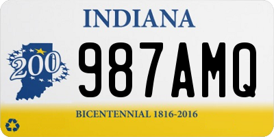 IN license plate 987AMQ