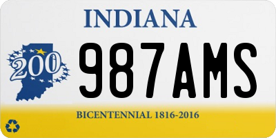 IN license plate 987AMS