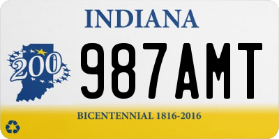 IN license plate 987AMT