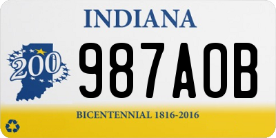 IN license plate 987AOB