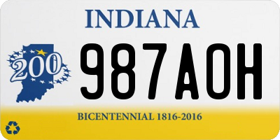 IN license plate 987AOH