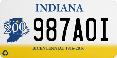 IN license plate 987AOI