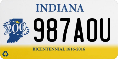 IN license plate 987AOU