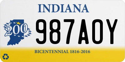 IN license plate 987AOY