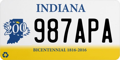 IN license plate 987APA