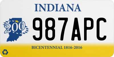 IN license plate 987APC