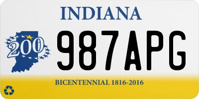 IN license plate 987APG