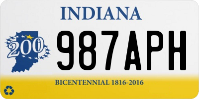 IN license plate 987APH