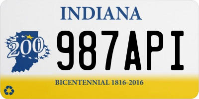 IN license plate 987API