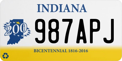 IN license plate 987APJ