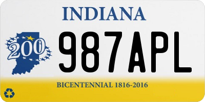 IN license plate 987APL