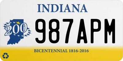 IN license plate 987APM