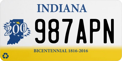 IN license plate 987APN