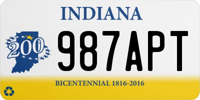 IN license plate 987APT