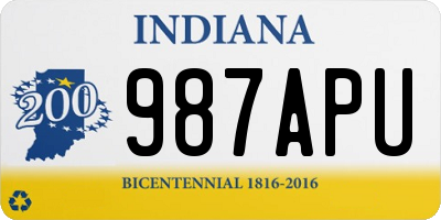 IN license plate 987APU