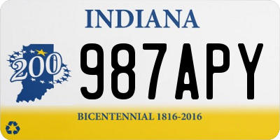 IN license plate 987APY