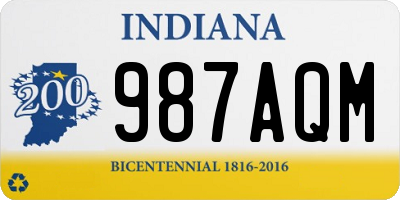 IN license plate 987AQM