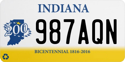 IN license plate 987AQN