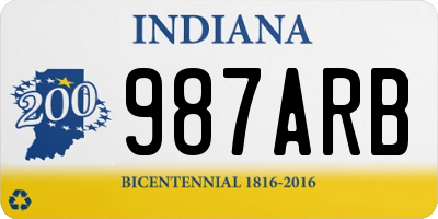 IN license plate 987ARB