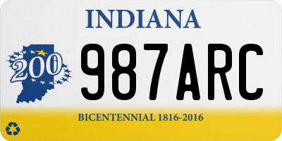 IN license plate 987ARC