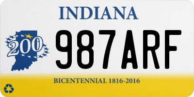 IN license plate 987ARF