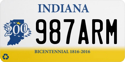 IN license plate 987ARM