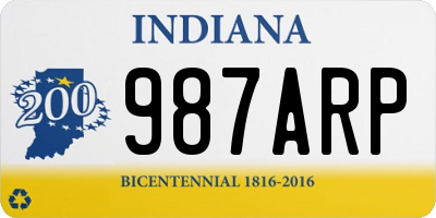 IN license plate 987ARP