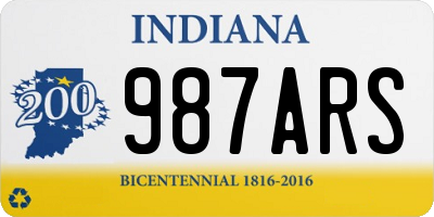 IN license plate 987ARS