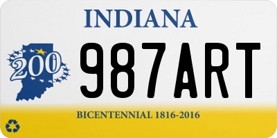 IN license plate 987ART