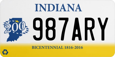 IN license plate 987ARY