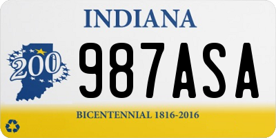 IN license plate 987ASA