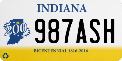 IN license plate 987ASH