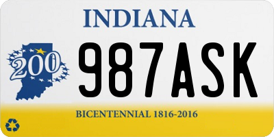 IN license plate 987ASK