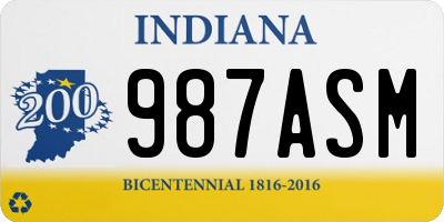 IN license plate 987ASM