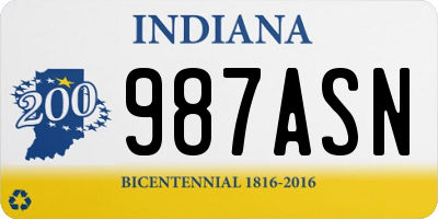 IN license plate 987ASN