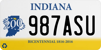 IN license plate 987ASU