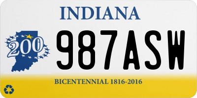 IN license plate 987ASW