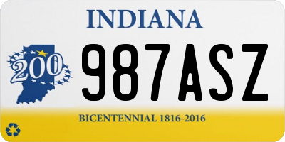 IN license plate 987ASZ