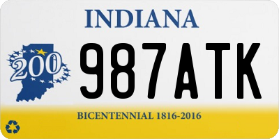 IN license plate 987ATK