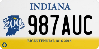 IN license plate 987AUC