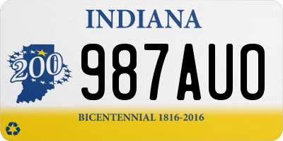 IN license plate 987AUO