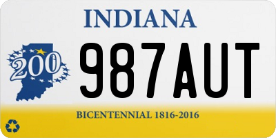 IN license plate 987AUT