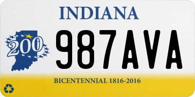 IN license plate 987AVA